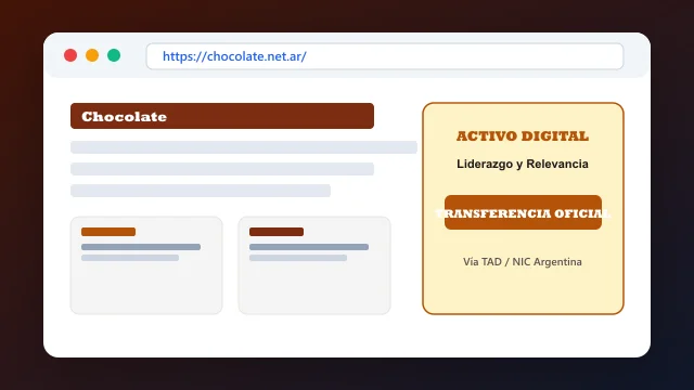 Vista del activo digital estratégico chocolate.net.ar y transferencia formal
